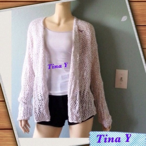 New Hollister White Open Stitched Cardigan - Picture 1 of 4
